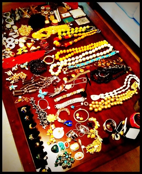 Table of jewelry at Vintage Martini